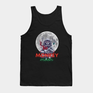 Monkey moon in space moon background Tank Top